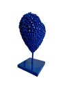 Coeur bleu sculpture métallique 45x30x20cm