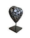 Coeur gris sculpture métallique 45x30x20cm