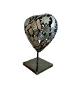 Coeur gris sculpture métallique 45x30x20cm