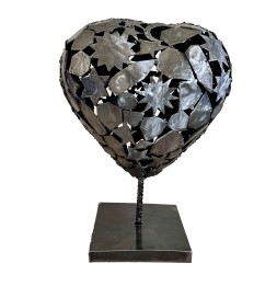 Coeur gris sculpture...