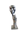 Visage silence sculpture métallique 39x12cm