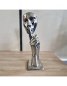 Visage silence sculpture métallique 39x12cm