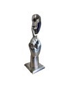 Visage silence sculpture métallique 39x12cm