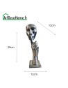 Visage silence sculpture métallique 39x12cm