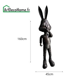 Lapin cartoon sculpture métallique 160x40x45cm