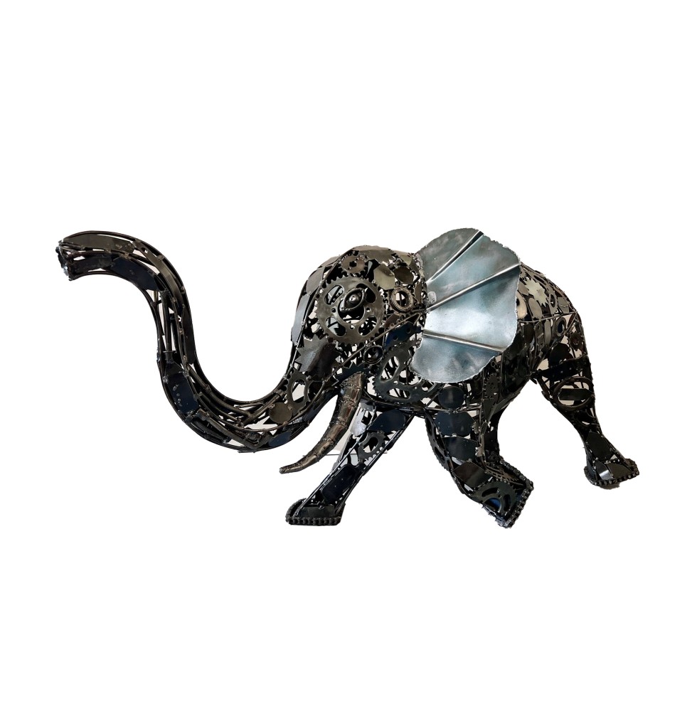 Eléphant sculpture métallique 70x140x65cm