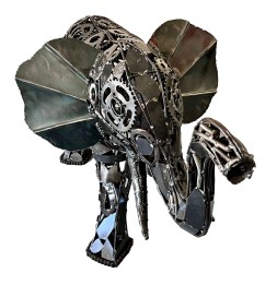 Eléphant sculpture métallique 70x140x65cm