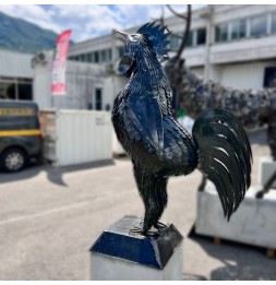 Coq sculpture métallique 185x130x62cm