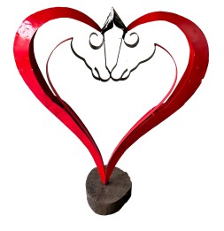 Coeur chevaux sculpture...