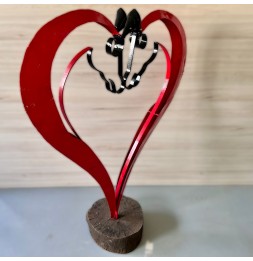 Coeur chevaux sculpture métallique 125x90x34cm