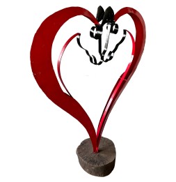 Coeur chevaux sculpture métallique 125x90x34cm