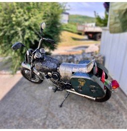 Moto taille réelle sculpture métallique 145x200x60cm