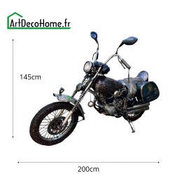 Moto taille réelle sculpture métallique 145x200x60cm