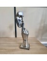 Visage silence sculpture métallique 39x12cm