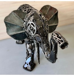 Eléphant sculpture métallique 70x140x65cm