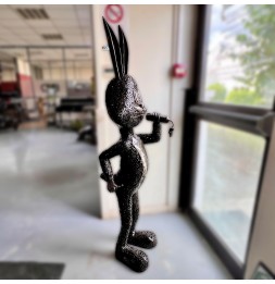 Lapin cartoon sculpture métallique 160x40x45cm