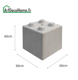 Bloc béton 60x60x60cm empilable
