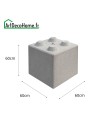 Bloc béton 60x60x60cm empilable