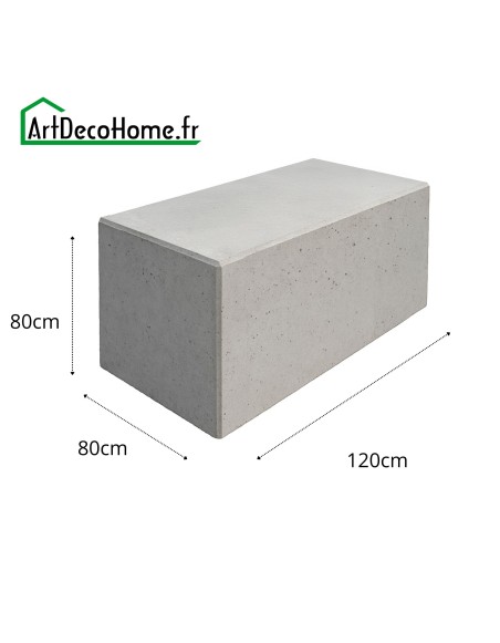Bloc béton 120x80x80cm lisse