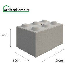 Bloc béton 120x80x80cm empilable