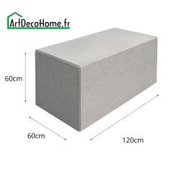 Bloc béton 120x60x60cm lisse