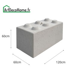 Bloc béton 120x60x60cm empilable
