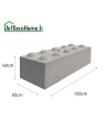 Bloc béton 180x60x60cm empilable