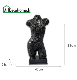 Buste femme sculpture métallique 85x40x28cm