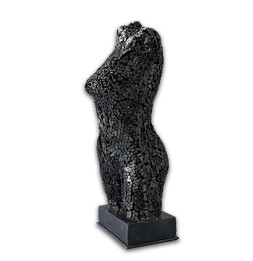 Buste femme sculpture métallique 85x40x28cm