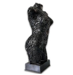 Buste femme sculpture métallique 85x40x28cm