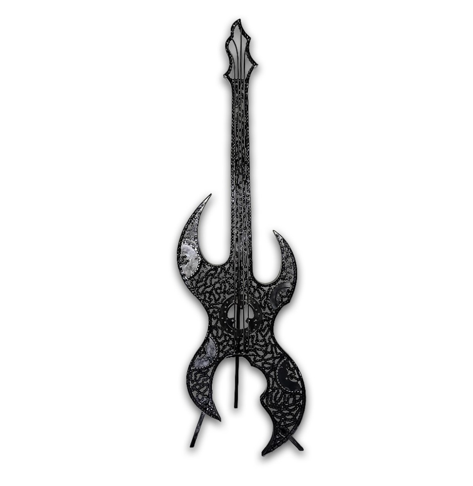 Guitare heavy sculpture métallique 183x57x40cm