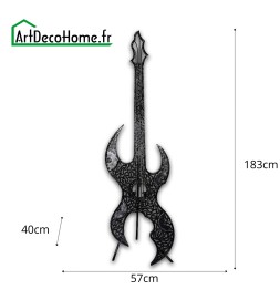 Guitare heavy sculpture métallique 183x57x40cm