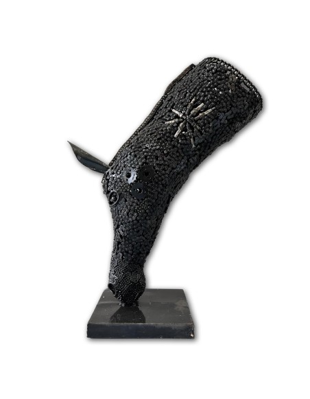 Tête de cheval sculpture métallique 85x60x33cm
