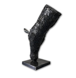 Tête de cheval sculpture métallique 85x60x33cm