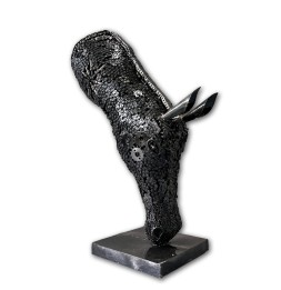 Tête de cheval sculpture métallique 85x60x33cm