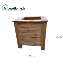 Jardinière en bois carré 52x52x55