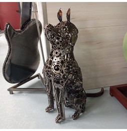Chien sculpture métallique 90x70x35cm
