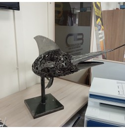 Poisson espadon sculpture métallique 60x110x45cm