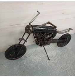 Moto chopper sculpture métallique 90x50x35cm