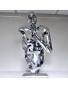 Buste silence sculpture métallique 75x40cm