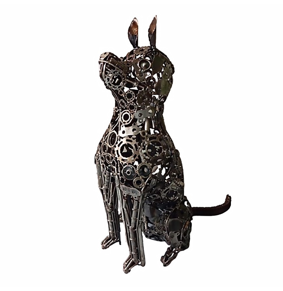 Chien sculpture métallique 90x70x35cm