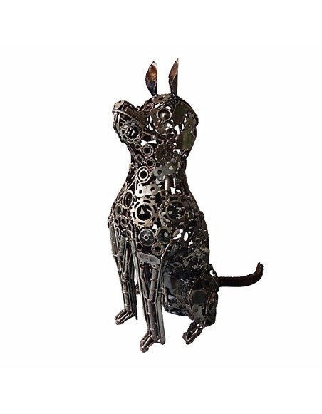 Chien sculpture métallique 90x70x35cm
