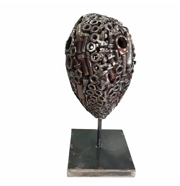 Coeur sculpture métallique 45x30x20cm
