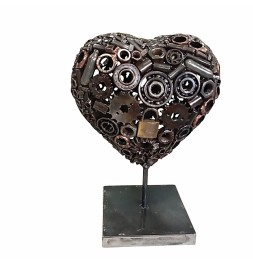 Coeur sculpture métallique...