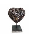 Coeur sculpture métallique 45x30x20cm