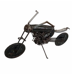 Moto chopper sculpture métallique 90x50x35cm