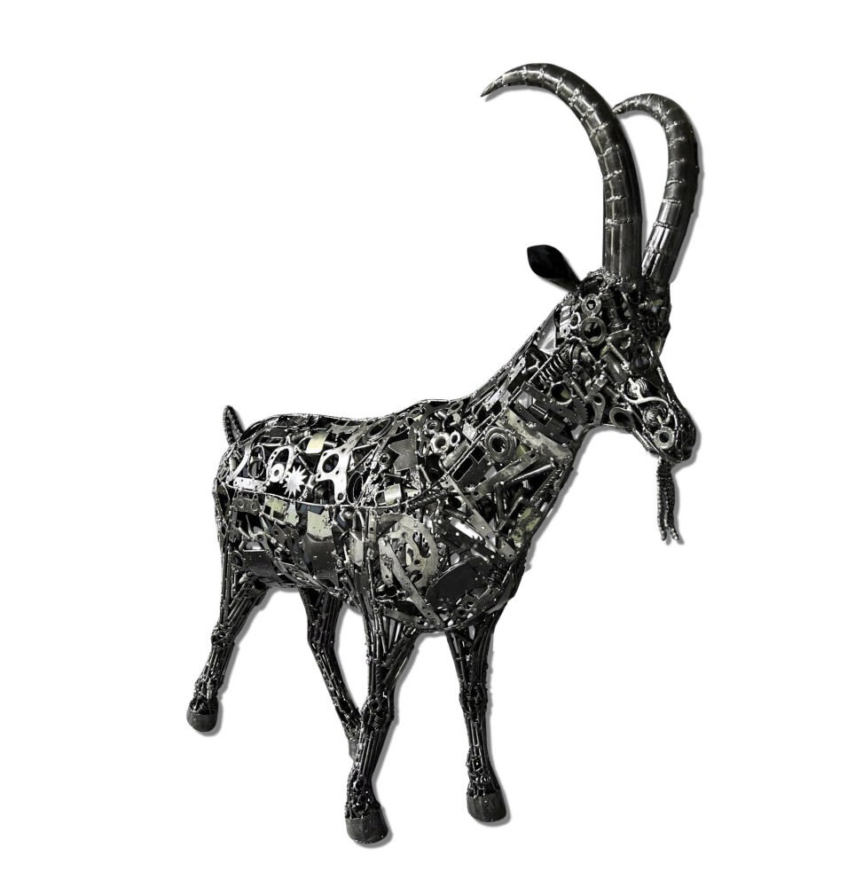 Bouquetin sculpture métallique 130x120x40cm