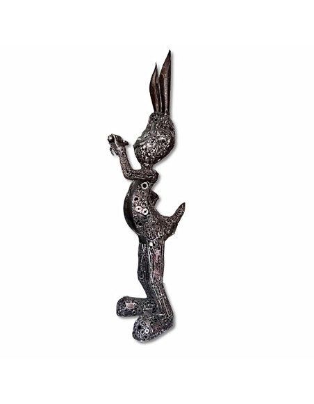 Lapin cartoon sculpture métallique 230x65x75cm
