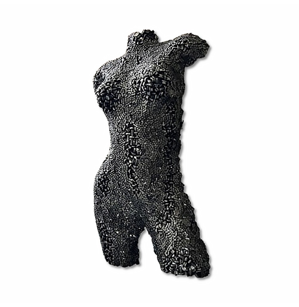 Buste femme sculpture métallique 75x40x30cm