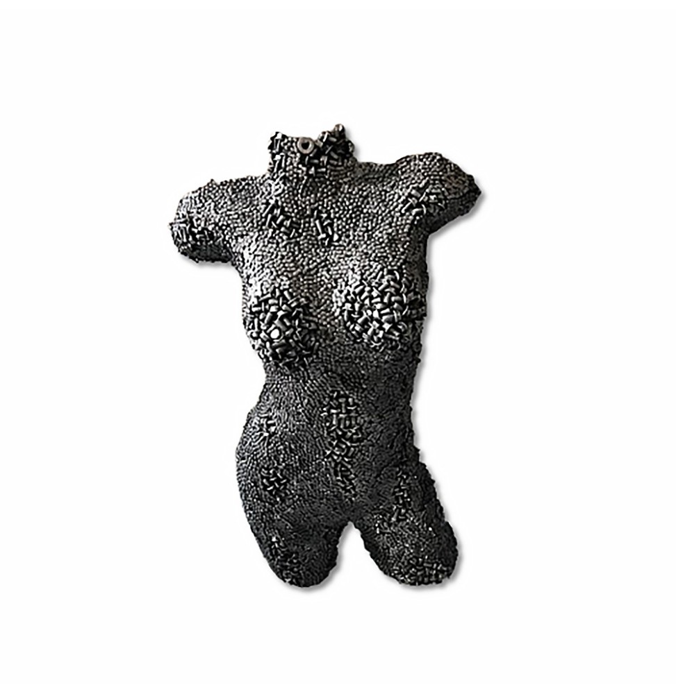 Buste femme sculpture métallique 75x40x30cm